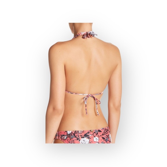 new Vix ⁂ Beach Bikini Triangle Halter Top ⁂ Pink Tropical Floral Print ⁂ Large - Picture 4 of 17